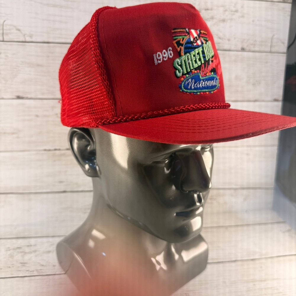 Vintage 1996 Street Rod Nationals Columbus Ohio Otto Cap Red Trucker Hat Mesh
